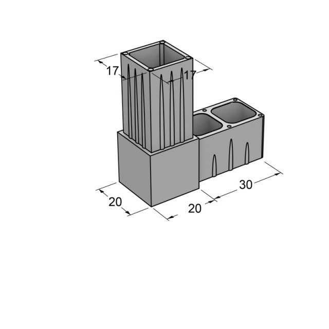 ΔΙΠΛΟΣ ΣΥΝΔΕΣΜΟΣ 20x20 / ΓΚΡΙ